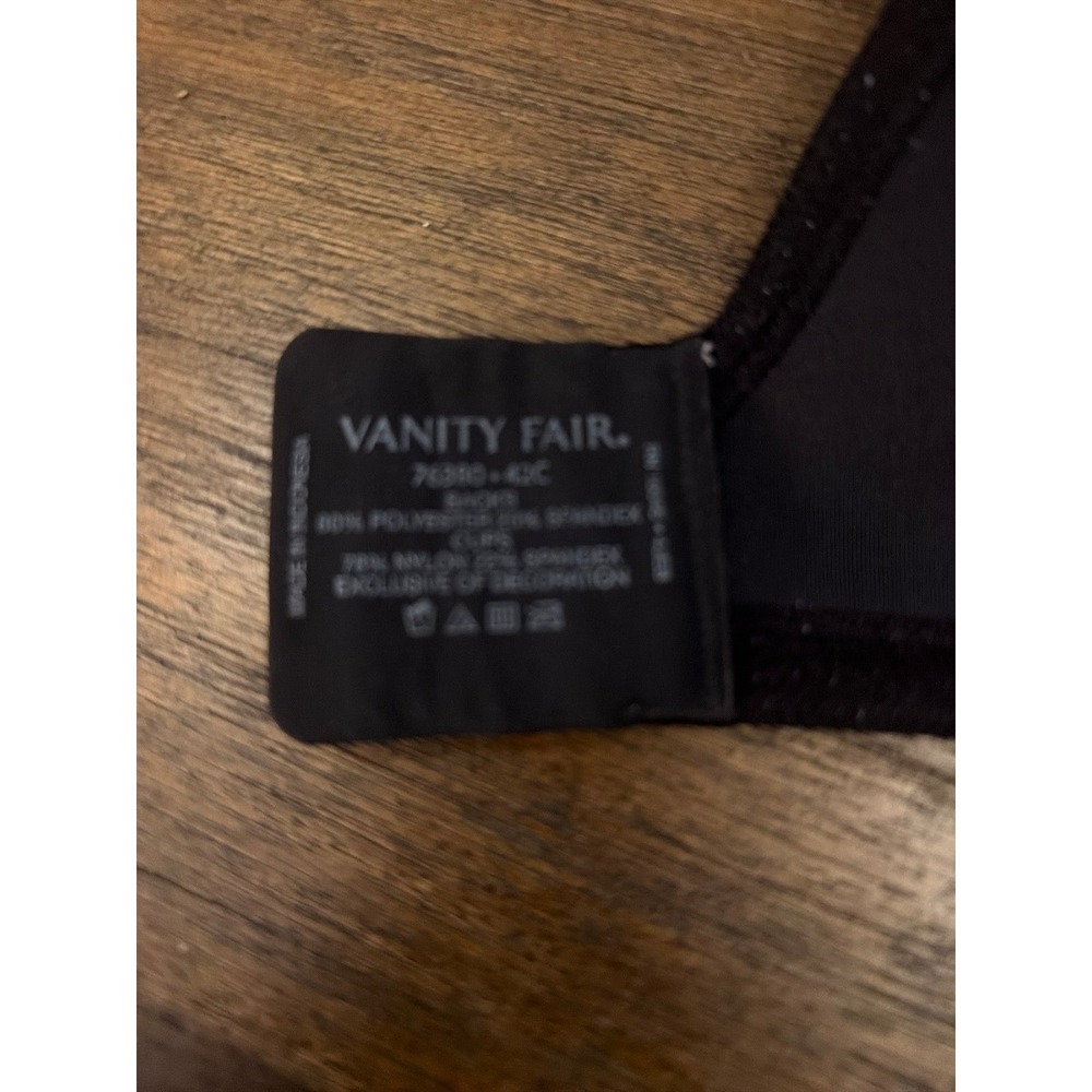 Vanity Fair Women's Black Full Coverage Bra 42C Underwire 76380 - Picture 3 of 3